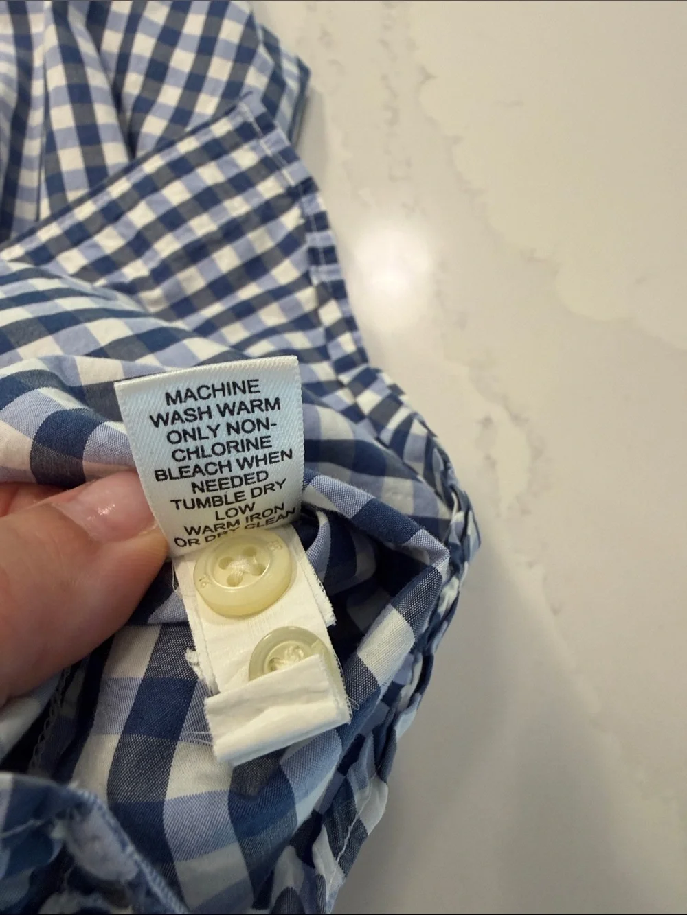 Banana Republic Blue and White Gingham Button-Down Shirt